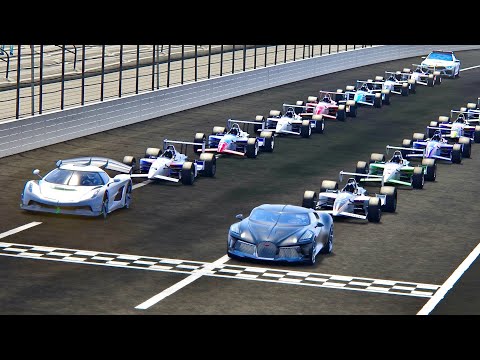Bugatti La Voiture Noire vs Koenigsegg Jesko vs IndyCar - Daytona Speedway