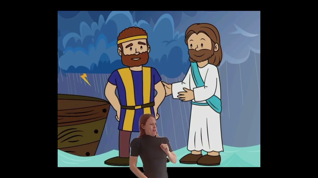 Pedro anda sobre as águas - Libras