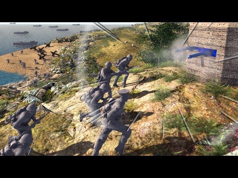 This Grey Army Under-Estimates these Rocky Beach Defences | D-Day | Army Men Of War