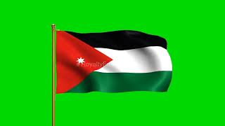 Jordan National Flag | World Countries Flag Series | Green Screen Flag | Royalty Free Footages