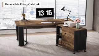 Tribesigns 70.86" L-Shaped Desk with Mobile Storage anuncio