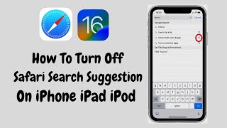 IOS 16 How To Turn Off Safari Search Suggestions On iPhone iPad iPod - Disable Safari Search Suggest