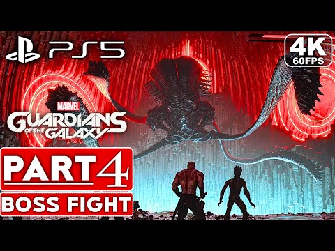MARVEL'S GUARDIANS OF THE GALAXY PS5 Gameplay Walkthrough Part 4 BOSS FIGHT [4K 60FPS] No Commentary