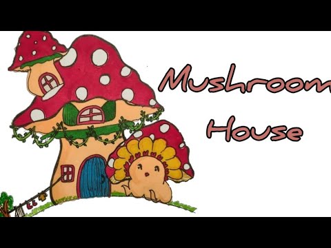 How to draw cute Mushroom House?😲😯🙂 Simple and easy Mushroom  house Drawing | How to draw Mushroom