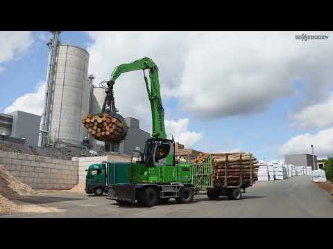 Sennebogen - Holzindustrie Pieper Holz  Timber handling with electrical drive   SENNEBOGEN 735 E