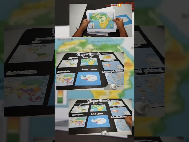 Vídeo relacionado con Mural gigante del mapa del mundo, mega mapa del mundo, tonos neutros, 232 x 158