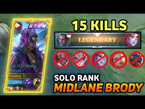 15 KILLS MIDLANE BRODY | TOP 1 BRODY | MLBB