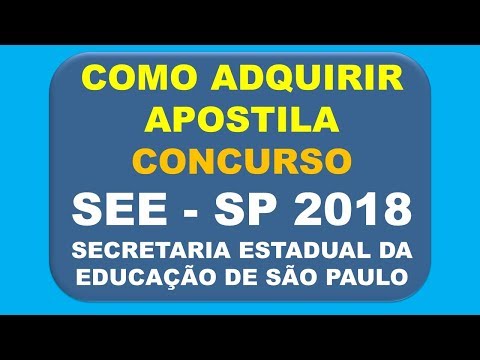 Baixar Apostila Concurso SEE - SP 2018 - Secretaria de Estado da Edução de São Paulo