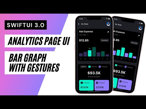 SwiftUI 3.0 Analytics Page UI - Bar Graph With Gestures - Complex UI - Drag Gesture - Xcode 13