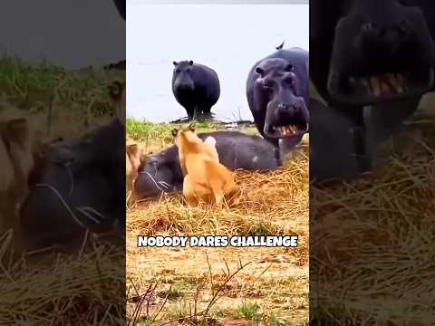 Epic Hippo vs. Lion Pride Battle: Ultimate Wildlife Showdown Caught on Camera! #EpicBattle #shorts