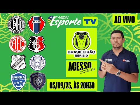 Brazilian Series D 2025, live. America x Santa Cruz, ASA x MAC, Inter x Goi, Barra x Cianorte.