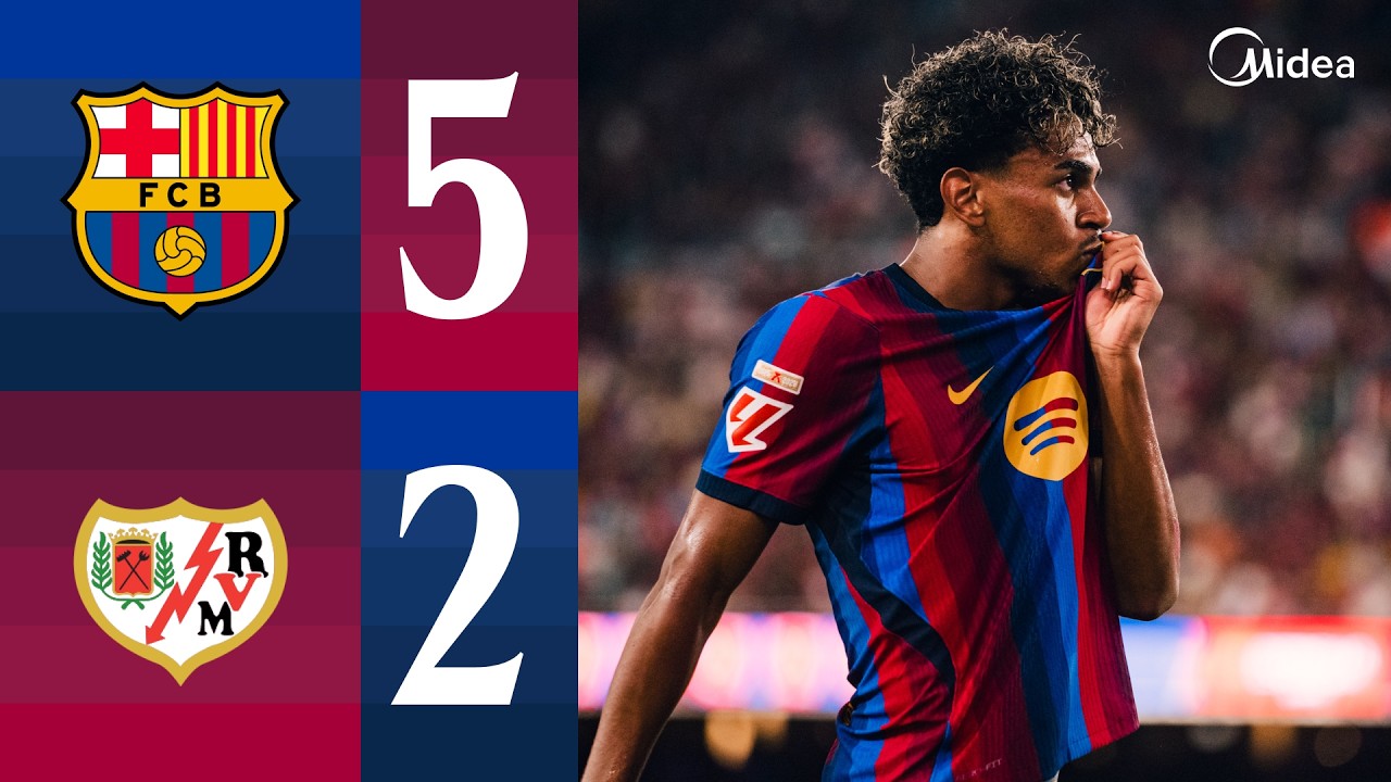 FC Barcelona 5 - 2 Rayo Vallecano de Madrid highlights