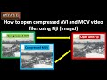 How to open compressed AVI and MOV video files using Fiji (ImageJ)