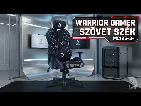 Warrior gamer szövet szék fekete-fehér (MC196-3-1) - Videó
