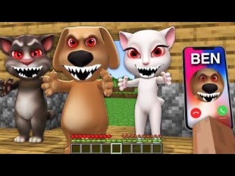 DON'T CALL to Talking TOM EXE and Talking BEN and Talking ANGELA in MINECRAFT - Gameplay animations