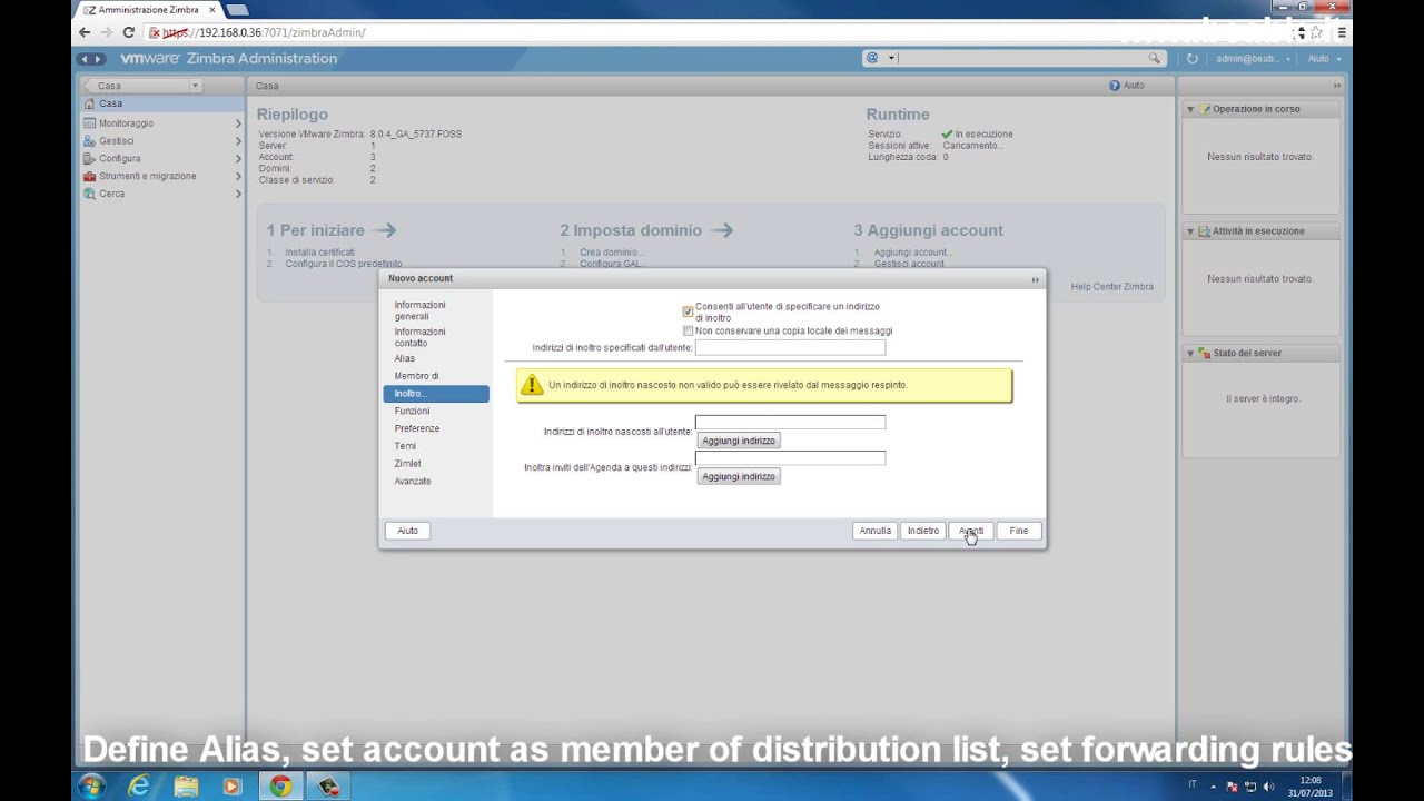 Tutorial 54: Zimbra administration console - Quick Overview