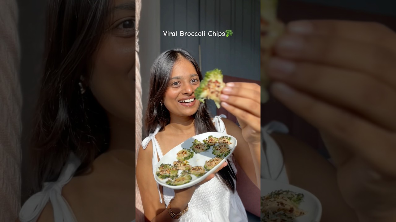 Testing out the Viral Broccoli Chips recipe😍🥦 Smashes Broccoli & Cheese Chips