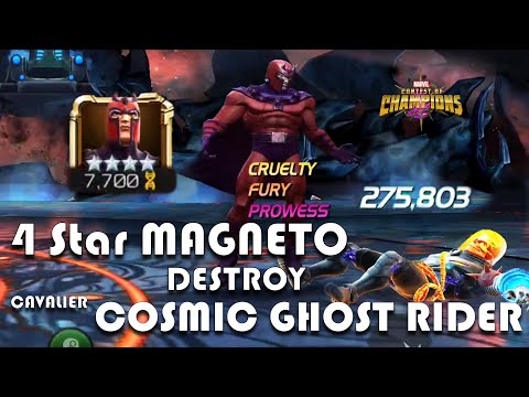 Super Easy 4 Star Magneto Destroy Cosmic Ghost Rider | Marvel Contest Of Champions - Indonesia