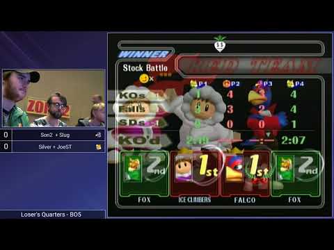 CT GamerCon 2 SSBM - Silver/JoeST (Green) vs. SluG/Son2 (Red) - Melee Doubles LQF