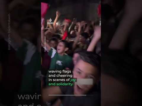 Palestinians in Gaza celebrate Morocco's World Cup victory