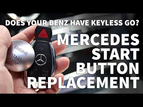 Part of a video titled Mercedes Start Stop Button – Keyless Go Button Replacement - YouTube