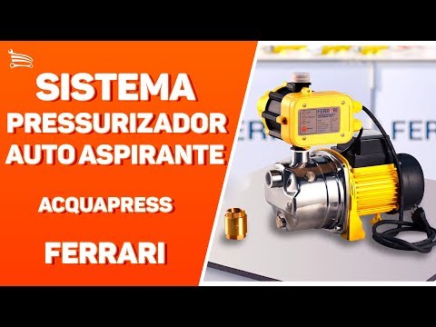 Sistema Pressurizador Auto Aspirante Acquapress 38ST 1/2CV com Tanque 19L 220V FERRARI-AAB106004 - Video