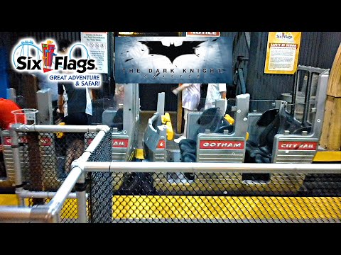 On-ride point of view of Dark Knight