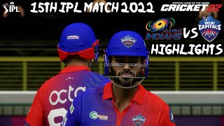 Mumbai Indians vs Delhi Capitals 15th IPL Match 2022 - Cricket 22 Gameplay 1080P 60FPS