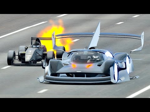 Aston Martin Black Nightmare vs Formula Jet Engine - Drag Race 20 KM