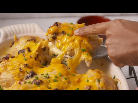 Creamiest Hasselback Potato Bake