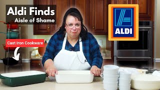 New Finds in Aldi’s Aisle of Shame: Enameled Cast Iron Cookware & Must-Have Bakeware!
