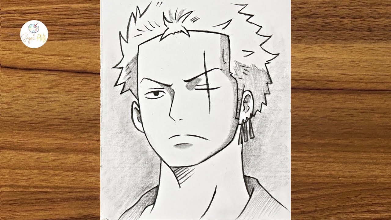 How to draw anime characters || How to draw Zoro from ONE PIECE || Anime art tutorial for beginners