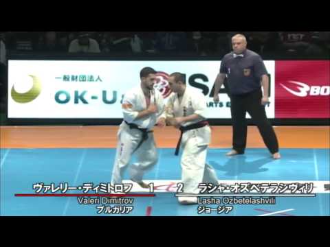 【新極真会】 The 11th World Karate Championship Men 2nd round 1 Valeri Dimitrov vs Lasha Ozbetelashvili