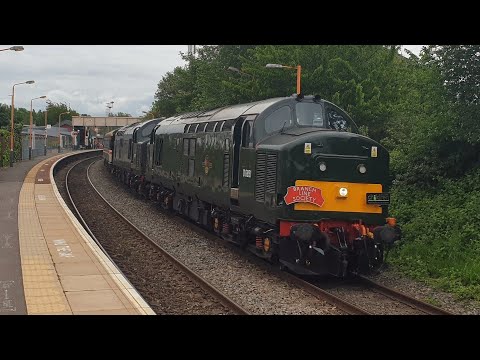 Class 37521 & 37667 lead "The 3 Peaks from a Seat 2021" Cradley Heath, 10/6/21