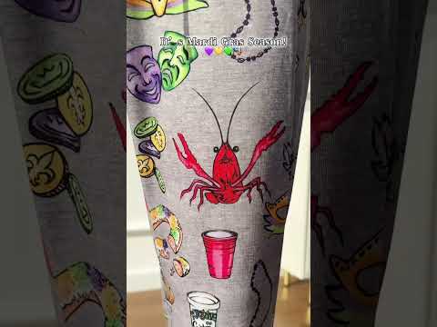 Mardi Gras Beads King Cake Crawfish Casual Pajama Set For Women - SheShow.com #fashion #pajamas