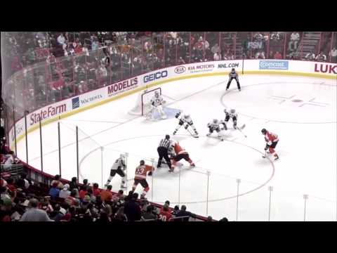 Craig Adams vs Ian Laperriere Oct 8, 2009