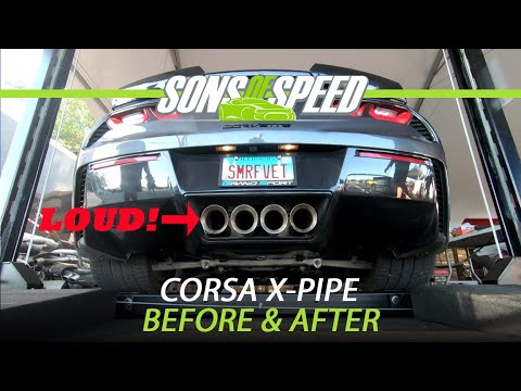 Corsa X-Pipe for C7 Corvette Before & After | Sons of Speed