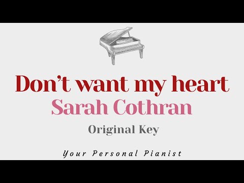 Don't want my heart - Sarah Cothran (Original Key Karaoke) - Piano Instrumental Cover with Lyrics