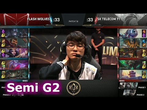 SK Telecom T1 vs Flash Wolves | Game 2 Semi Finals LoL MSI 2017 Play-Offs | SKT vs FW G2 Semi