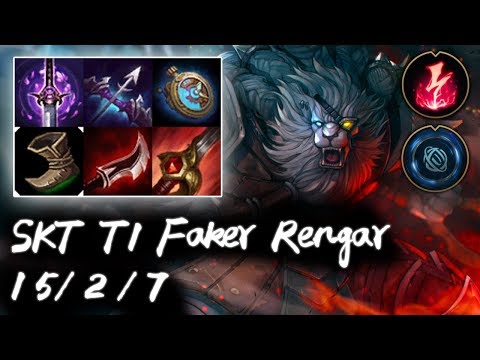 SKT T1 Faker Rengar Jungle vs KDM Punch Nidalee  | Korea High Elo Replays