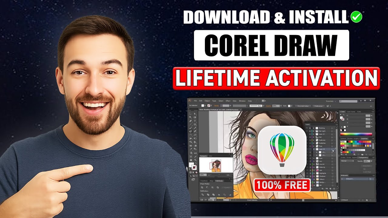 CorelDRAW interface showcasing vector graphics