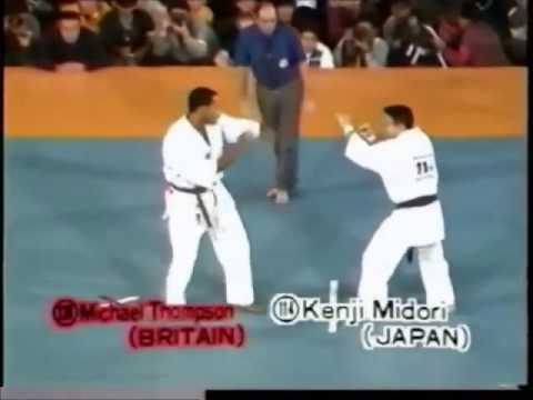 Kenji midori vs Michael thompson 4th world kyokushin karate 1987