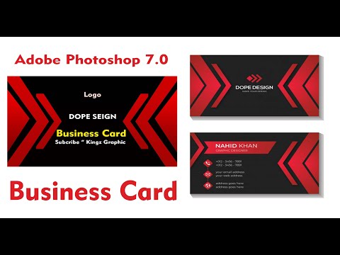 Corporate Business Card Elegant Design (Red - Black) 2022  | Photoshop Tutorials