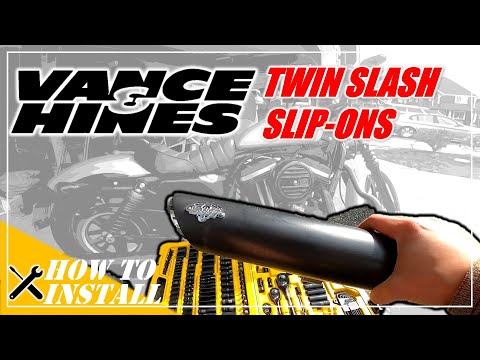 How to install Vance and Hines Slip ons for Harley Iron 883 - Twin Slash 3 Inch