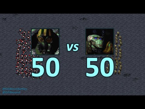 50 Goliaths vs 50 Zealots - Same Mineral Cost - StarCraft Retro Battles