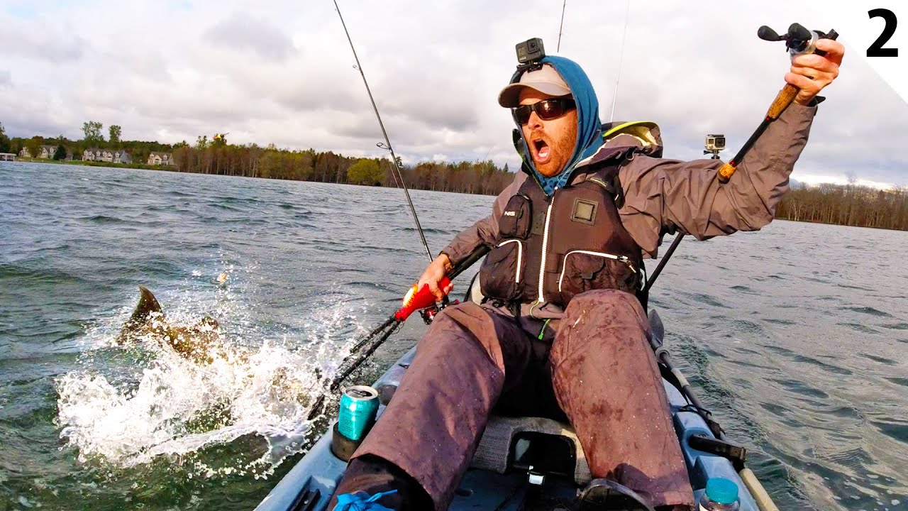 Kayak Fishing the KING SALMON Spawn (NIGHTMARE TRIP) - Part 2 Field Trips Wisconsin