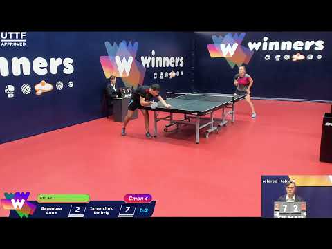 Winners Table Tennis League Gaponova Anna - Iaremchuk Dmitriy 09:00 31.08.2020