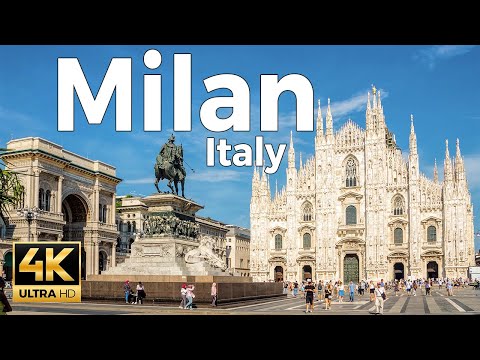 Milan (Milano), Italy Walking Tour (4k Ultra HD 60 fps) - With Captions