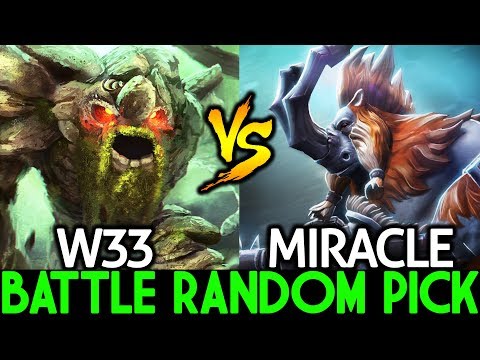 MIRACLE Magnus VS W33 Tiny Insane Battle Random Pick in Ranked 7.22 Dota 2