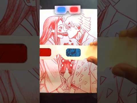 Nezuko & Zenitsu or Tanjiro & Kanao ? 👀 3D Glass Drawing!